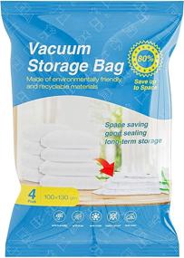 img 3 attached to 🛏️ Maximize Storage Space with Opaza Jumbo Vacuum Storage Bags, 4 Pack Extra Large(51"x39") - Perfect Space Saver for Clothing, Comforter, Bedding, Blanket