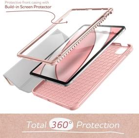 img 2 attached to 📱 SURITCH Case for iPad Air 4 10.9 inch 2020 & iPad Pro 11 2020 2018 - Full Body Protective Smart Cover with Pencil Holder and Magnetic Stand