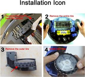 img 3 attached to 🔧 Tires for IROBOT ROOMBA Wheels: Anti-Slip, Adhesive, Easy Assembly (Pack of 2) - Replacement for All Roomba Models in Series 500, 600, 700, 800, and 900