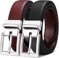 versatile and stylish: bulliant genuine leather reversible adjustable belt logo