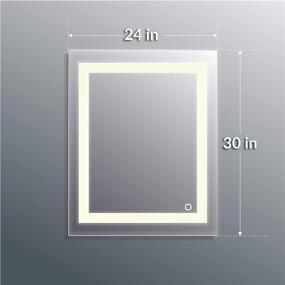 img 1 attached to 🪞 Homewerks 100157: Frameless LED Bathroom Mirror with Anti-Fog Light - Super Bright 1200 Lumens, 5000K White, 4-Side Dimmable