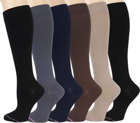 img 1 attached to 🧦 Dr Motion Ladies 6 Pair Pack Compression Socks: Assorted Colors, Size 9.0 - Comfortable and Supportive