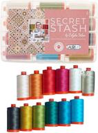 🧵 aurifil thread 50 wt cotton 12 spools - secret stash by edyta sitar: superior quality threads for all your sewing needs logo