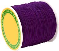 💜 purple braided nylon cord - 0.8mm ph pandahall imitation silk thread for crafting, beading, and jewelry making, 100 yard length logo