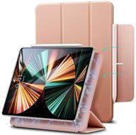 🌸 esr magnetic case for ipad pro 11 (2021/2020/2018) with convenient magnetic attachment, auto sleep/wake, pencil 2 support, rebound series in rose gold logo