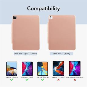 img 3 attached to 🌸 ESR Magnetic Case for iPad Pro 11 (2021/2020/2018) with Convenient Magnetic Attachment, Auto Sleep/Wake, Pencil 2 Support, Rebound Series in Rose Gold