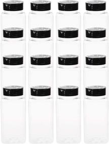 img 3 attached to 🌶️ Tosnail 16 Pack 17 Fluid Oz Clear Plastic Spice Jars with Black Lids - Perfect Seasoning Organizer and Spice Containers