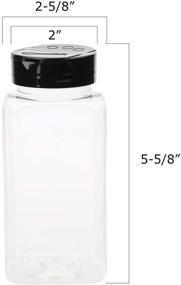 img 2 attached to 🌶️ Tosnail 16 Pack 17 Fluid Oz Clear Plastic Spice Jars with Black Lids - Perfect Seasoning Organizer and Spice Containers