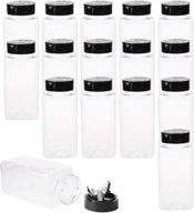 🌶️ tosnail 16 pack 17 fluid oz clear plastic spice jars with black lids - perfect seasoning organizer and spice containers logo