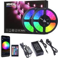 📲 65.6ft miheal wifi led light strip kit, smartphone controlled black pcb 5050 led lights, compatible with android and ios systems, ifttt enablement, non-waterproof логотип