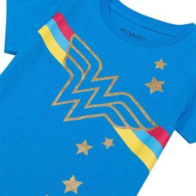 img 2 attached to 🔥 Wonder Woman Girls Fierce Capped T-Shirt 2-Pack Set: Embrace the Power!