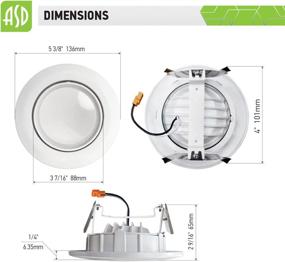 img 2 attached to ASD 4 inch Swivel Gimbal LED Recessed Light - Adjustable Ceiling Downlight - Dimmable Retrofit Kit 10W 740 Lm - 4000K Bright White - ETL Listed: Enhance Your Space with Versatile Lighting Solutions