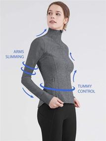 img 3 attached to 🧘 Women's Full Zip-up Yoga Workout Running Track Jacket with Thumb Holes - Lock and Love Activewear