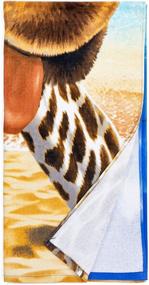 img 1 attached to 🦒 Giraffe Selfie Plush Cotton Beach Bath Pool Towel – Ultra-Soft and Velvety