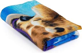 img 2 attached to 🦒 Giraffe Selfie Plush Cotton Beach Bath Pool Towel – Ultra-Soft and Velvety
