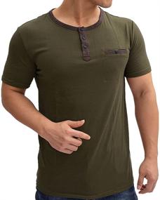 img 4 attached to Kaimimei Casual Henley Sleeve Workout Men's Clothing in Shirts