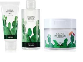 img 4 attached to 🌵 YADAH Cactus Skincare Kit - Cruelty Free Vegan Hypoallergenic Toner, Pads, and Soothing Gel Set