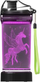 img 4 attached to Creative 3D Unicorn Glowing Water Bottle - Perfect Gift for Girl Child Granddaughter - 14 oz - Holiday Xmas