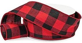 img 1 attached to 🔴 Premium Black Red Buffalo Check Lumberjack Ribbon: 2.5" x 25 Yards – Lightweight Flannel for Lumberjack Party Supplies