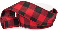 🔴 premium black red buffalo check lumberjack ribbon: 2.5" x 25 yards – lightweight flannel for lumberjack party supplies logo