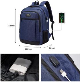 img 3 attached to QINOL Anti-Theft Travel Laptop Backpack with USB Charging Port - Water Resistant 15.6 Inch College Computer Bag for Men and Women in Blue