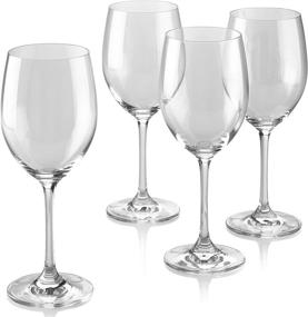 img 1 attached to 🍷 Premium Italian-Style Tall Stem Wine Glasses - Set of 4, 19 oz Capacity for White and Red Wine