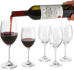 img 3 attached to 🍷 Premium Italian-Style Tall Stem Wine Glasses - Set of 4, 19 oz Capacity for White and Red Wine