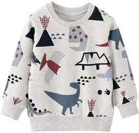 img 4 attached to Toddler Sweatshirts Pullover Dinosaur Christmas Boys' Clothing