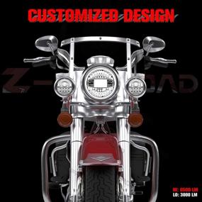 img 2 attached to 🏍️ 7-дюймовый LED-фара с круговым DRL + 4-1/2 дальним светом противотуманными фарами набор для мотоцикла Harley Davidson Electra Glide Road King Heritage Softail - Новый стиль по индивидуальному заказу