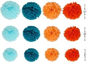 img 3 attached to Teal Party Decorations Bundle - Tissue Paper Pom Poms, Tissue Paper Tassel, Balloons Party Supplies for Birthday, Bachelorette Party, Festivals, Carnivals, Graduation