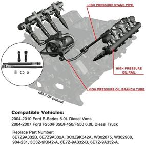 img 3 attached to Набор трубки подачи топлива Bicos 3C3Z9K042A 6E7Z9A332B для Ford E350 E450 E550 2004-2010 F250 F350 F450 F550 6.0L Powerstroke Diesel - затычка для трубы стойки.