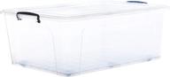 📦 32 qt superior storage container with blue handles - opaque or clear logo