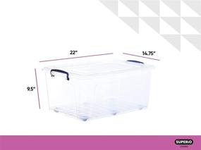 img 2 attached to 📦 32 Qt Superior Storage Container with Blue Handles - Opaque or Clear