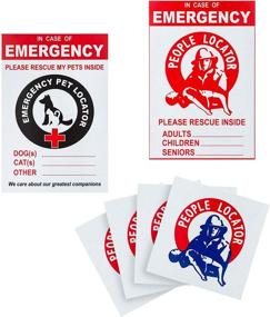 img 4 attached to Набор наклеек A1 Gear Rescue Decal Kit - светоотражающие стикеры для размещения (6 ПАК) - пожарная безопасность для детей, домашних животных и пожилых людей - стикеры для окон в случае чрезвычайной ситуации - Спасите наших собак и кошек - Знак из винилового эмблемы Скорой помощи