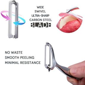 img 2 attached to 🥔 Premium Stainless Steel Y Shape Swivel Potato Vegetable Peeler - Ergonomic Non-Slip Handle, Sharp Blade, Good Grip & Durability for Veggies, Potatoes, Carrots, and Fruits - Kitchen Essential