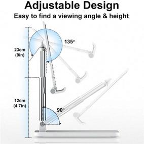 img 1 attached to Регулируемая подставка для планшета в высоту - складная подставка Rosa Schleife для планшетов, двухтрубная алюминиевая подставка - совместима с iPad, Kindle, Microsoft Surface, Tab, E-Reader - 4-15'' (белый)