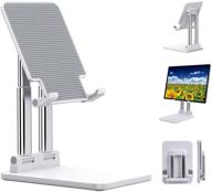 регулируемая подставка для планшета в высоту - складная подставка rosa schleife для планшетов, двухтрубная алюминиевая подставка - совместима с ipad, kindle, microsoft surface, tab, e-reader - 4-15'' (белый) логотип