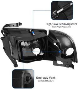 img 2 attached to 🚗 DWVO Headlight Assembly: Black Housing for 94-02 Dodge Ram 1500/2500/3500