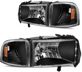 img 4 attached to 🚗 DWVO Headlight Assembly: Black Housing for 94-02 Dodge Ram 1500/2500/3500