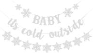 ❄️ winter baby shower decorations – baby it's cold outside & snowflake banner in sliver glitter! логотип