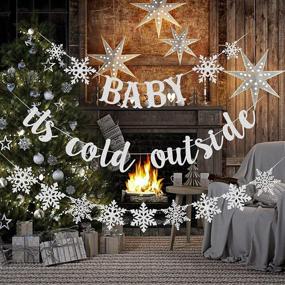 img 2 attached to ❄️ Winter Baby Shower Decorations – Baby It's Cold Outside & Snowflake Banner in Sliver Glitter!