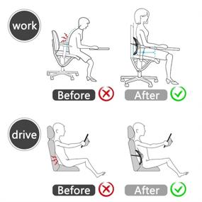 img 2 attached to 🪑 DAFUNY Office Chair Back Support (2 Pack) - Car and Office Lumbar Support Pillow, Double Mesh Lumbar Support, Air Flow Breathable Back Support for Car & Office Chair