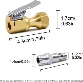 img 1 attached to 🔧 SAFELIFE Heavy Duty Tire Chuck with Open Flow and Clip for Inflator - 2 Pack