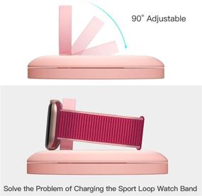 img 1 attached to 🔌 PZOZ Charger Stand: Portable Apple Watch Charging Station with Cable Management - Pink, Compatible with Series 6 SE 5 4 3 2 1 44mm, 42mm, 40mm, 38mm