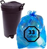 primode blue recycling trash bags 33 gallon 100 count: heavy duty garbage bags for indoor/outdoor use | made in the usa logo