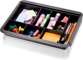 img 3 attached to 🗄️ Recycled Expandable Drawer Tray by Officemate, Black - 10 3/8 W to 16 W (26372)