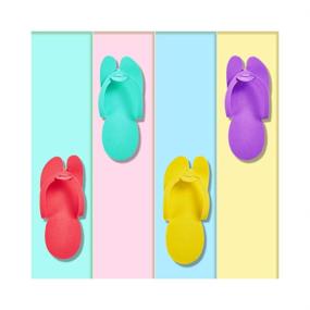 img 4 attached to 🦶 High-Quality NOVAL Disposable Slippers Flip Flops for Pedicure Spa Foot Bath Nail Salon: 12 Pairs Per Pack (Random Assortment)