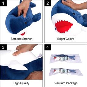 img 2 attached to 🦈 12-inch Blue Shark Plush Pillow: Perfect Stuffed Animal Toy for Kids' Birthday, Valentine, and Christmas Gifts