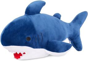 img 4 attached to 🦈 12-inch Blue Shark Plush Pillow: Perfect Stuffed Animal Toy for Kids' Birthday, Valentine, and Christmas Gifts