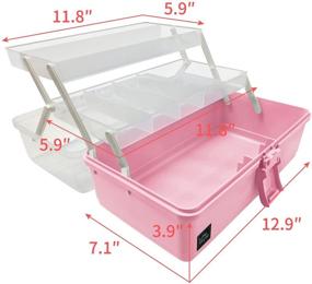 img 2 attached to 📦 3-Layer Multifunctional Plastic Craft Organizers and Storage Box with Handle - Ideal for Medicine, Art Supplies, Makeup, Nail, Hair Accessories for Kids - Perfect Room Organizer Bins